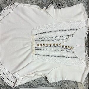 Free people XS/S top. Knit, stitch, button details.